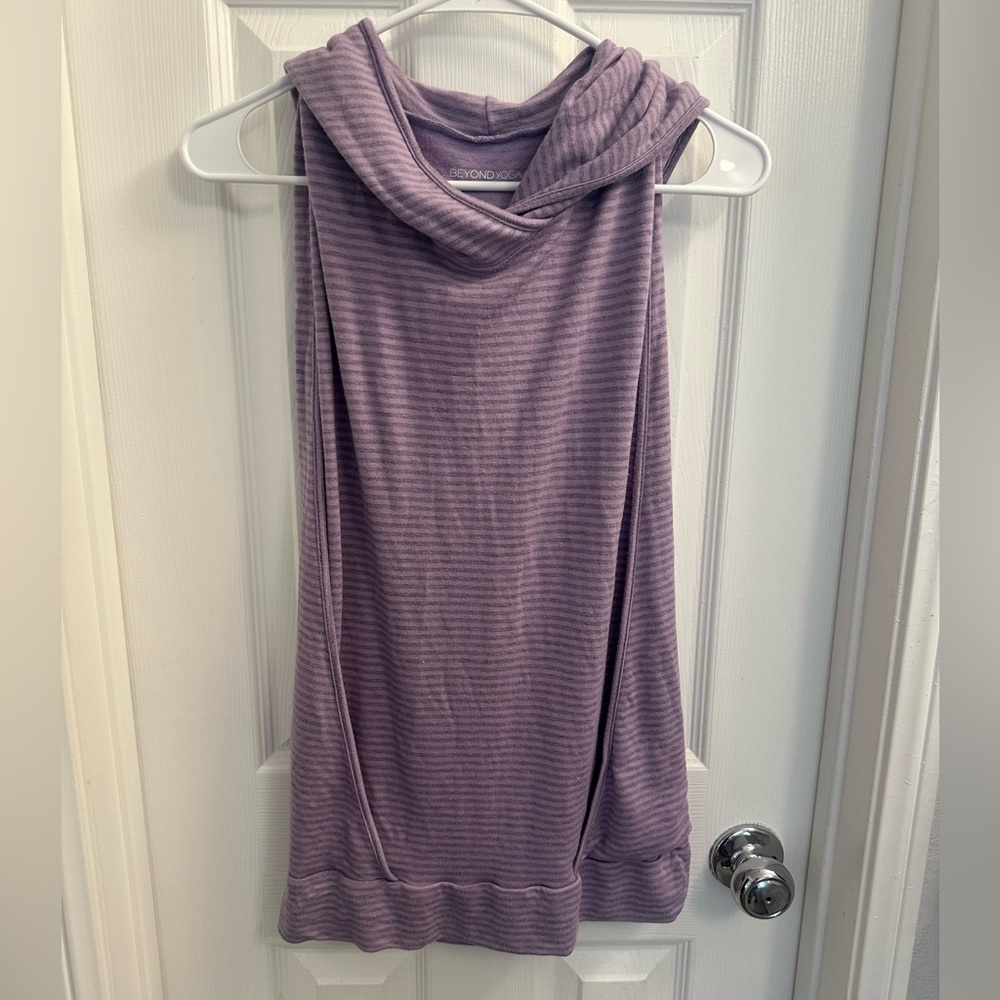 Beyond Yoga Lavender Striped Hoodie